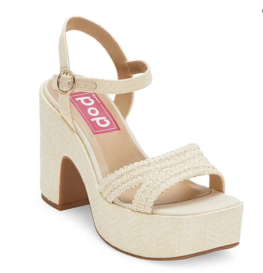 Pop Womens Applaud Heeled Sandals Natural Cream Color Size 11M